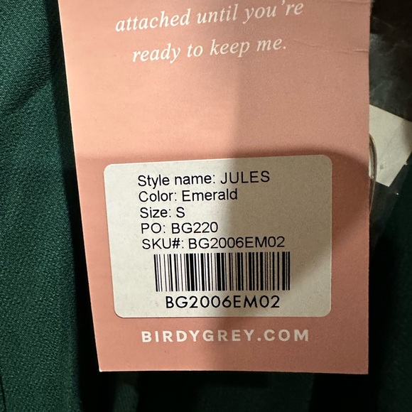 Birdy Grey JULES DRESS CHIFFON EMERALD Green NEW NWT Small BRIDESMAID Wedding - Picture 5 of 5